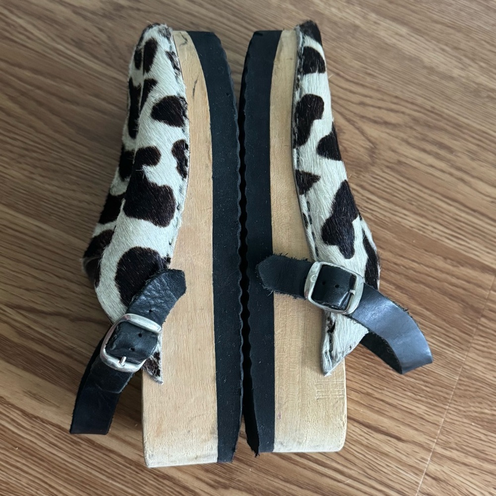 KG by Kurt Geiger Cow Print Hair-on-hide clogs Size 36 - Picture 8 of 11